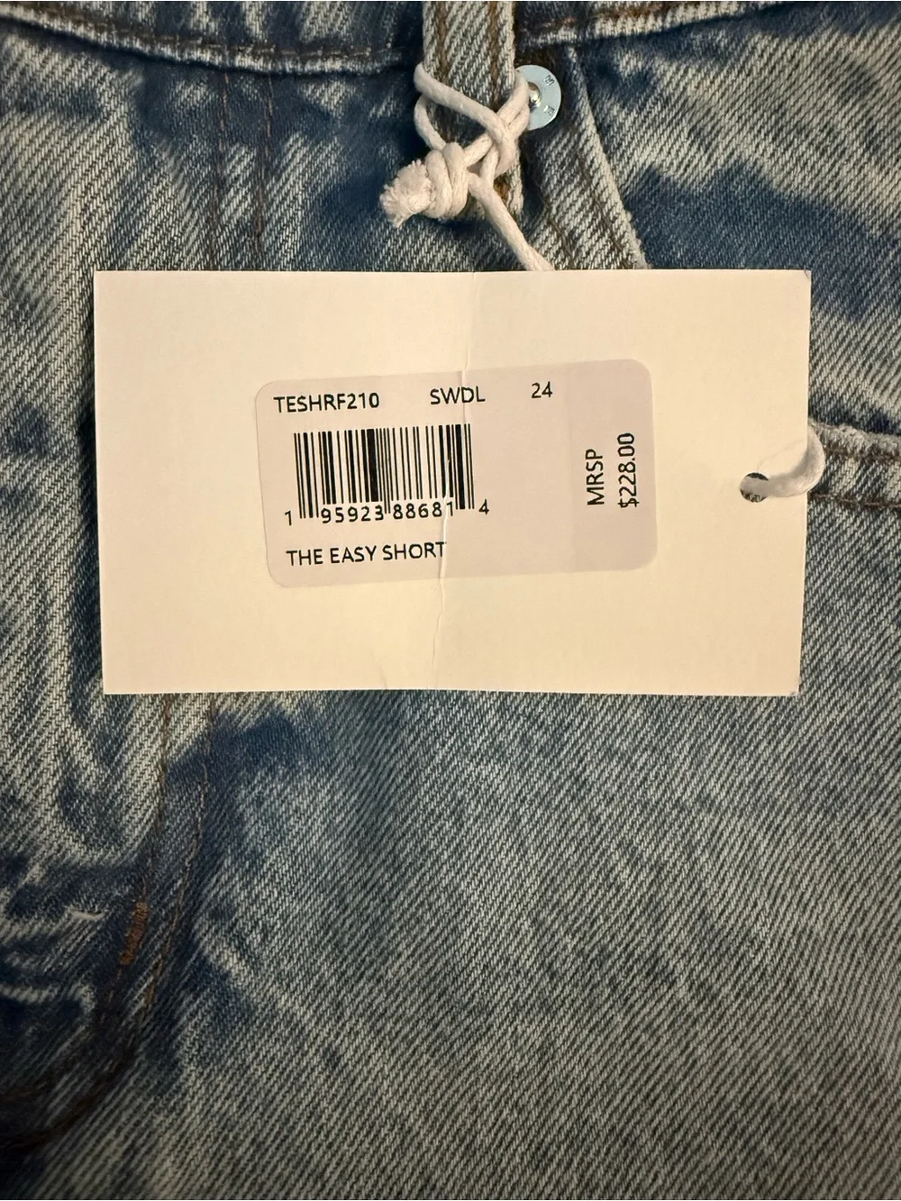 Frame Denim Light Wash Frayed Hem Jean Shorts “easy short” size 24 runs big NWT